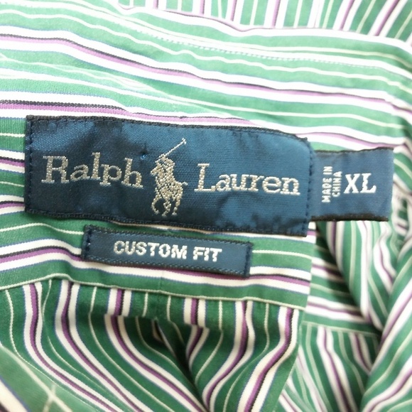 Ralph Lauren Striped Shirt Custom Fit Preppy Dress - Picture 6 of 7